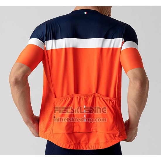 2019 Fietskleding La Passione Blauw Wit Oranje Korte Mouwen en Koersbroek